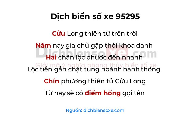 Dịch thơ biển số 95295