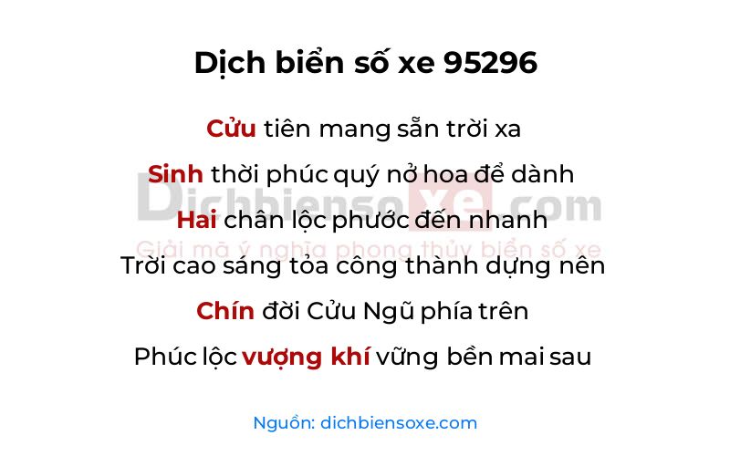 Dịch thơ biển số 95296
