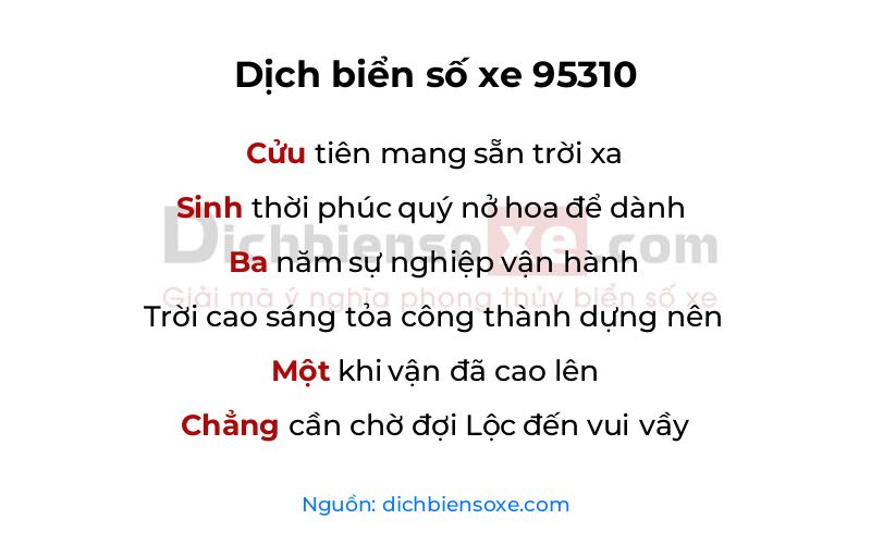 Dịch thơ biển số 95310