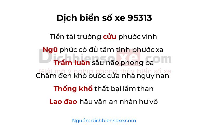 Dịch thơ biển số 95313
