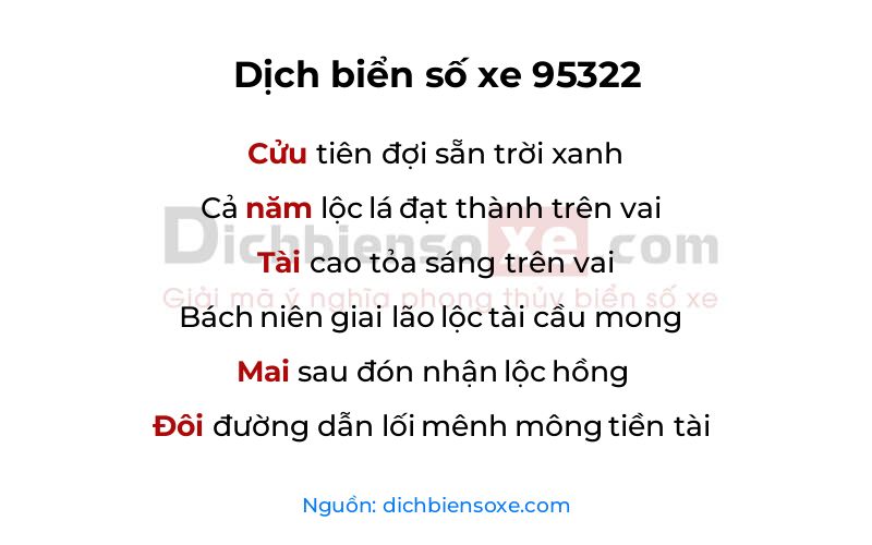 Dịch thơ biển số 95322