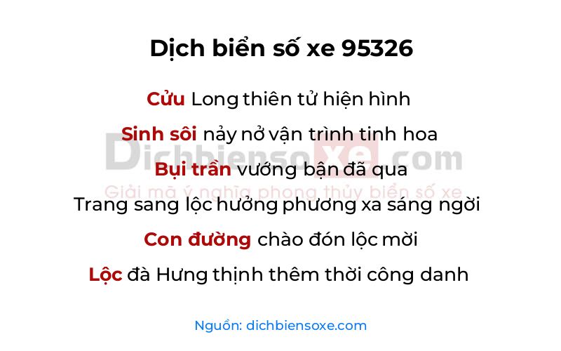 Dịch thơ biển số 95326