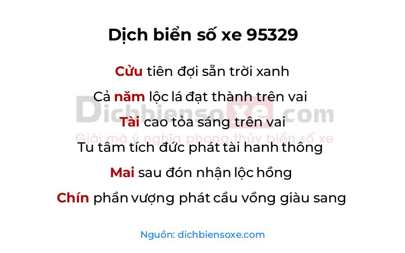 Dịch thơ biển số 95329