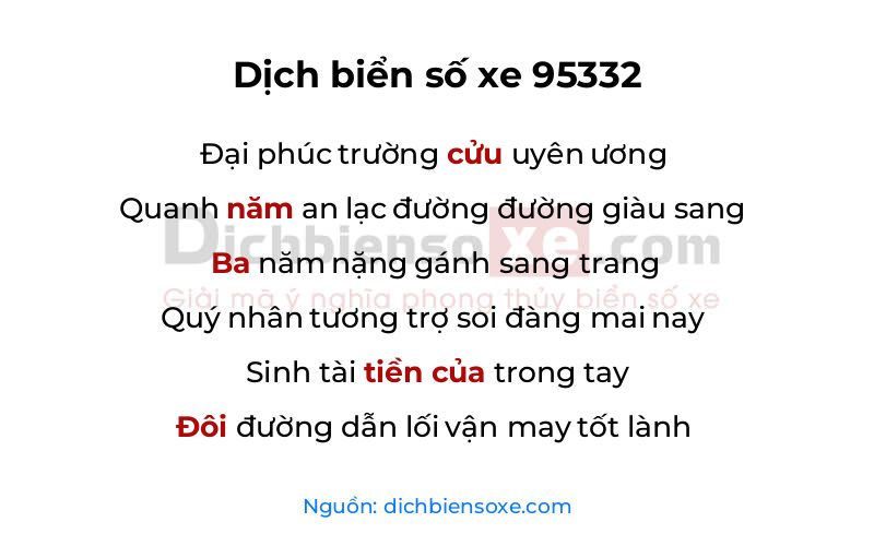 Dịch thơ biển số 95332