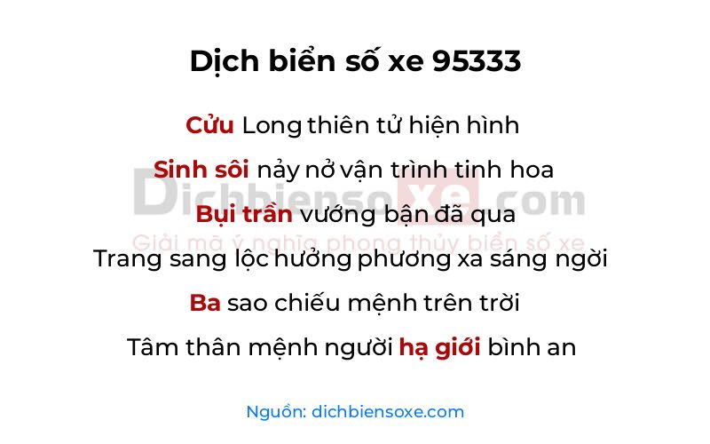Dịch thơ biển số 95333