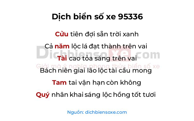 Dịch thơ biển số 95336