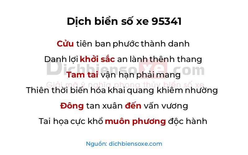 Dịch thơ biển số 95341