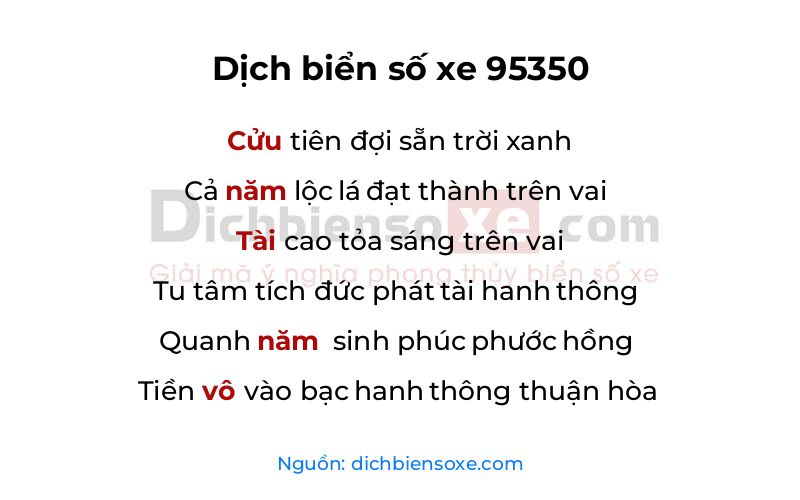 Dịch thơ biển số 95350