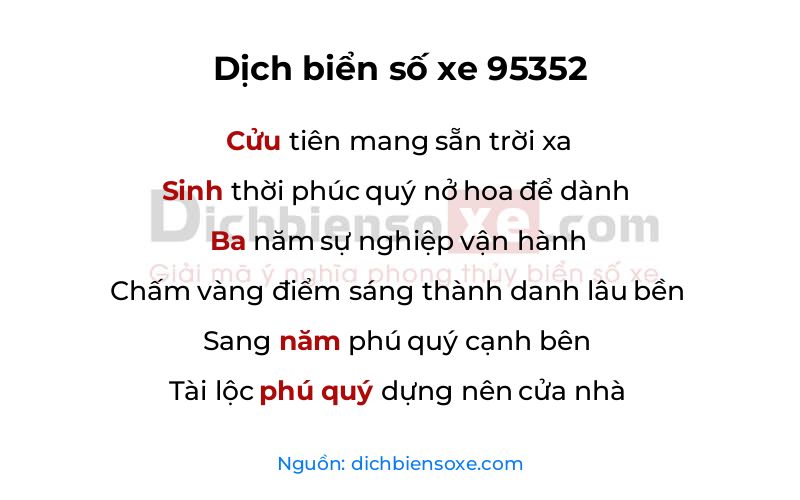 Dịch thơ biển số 95352