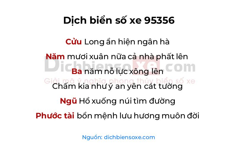 Dịch thơ biển số 95356