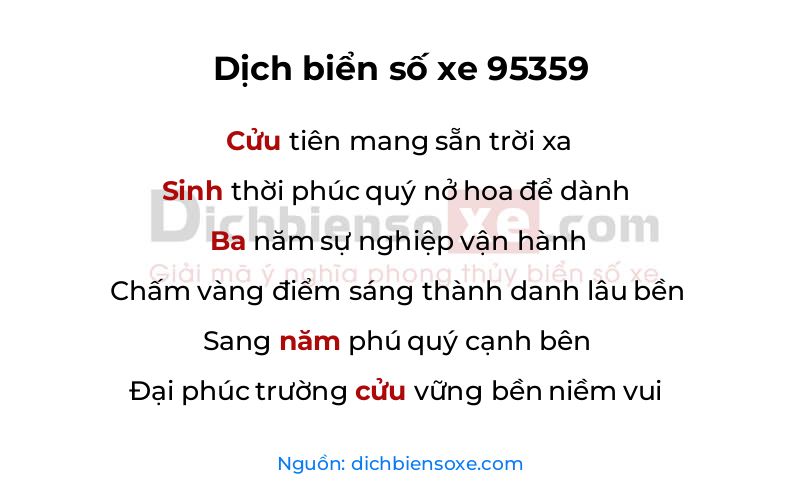 Dịch thơ biển số 95359