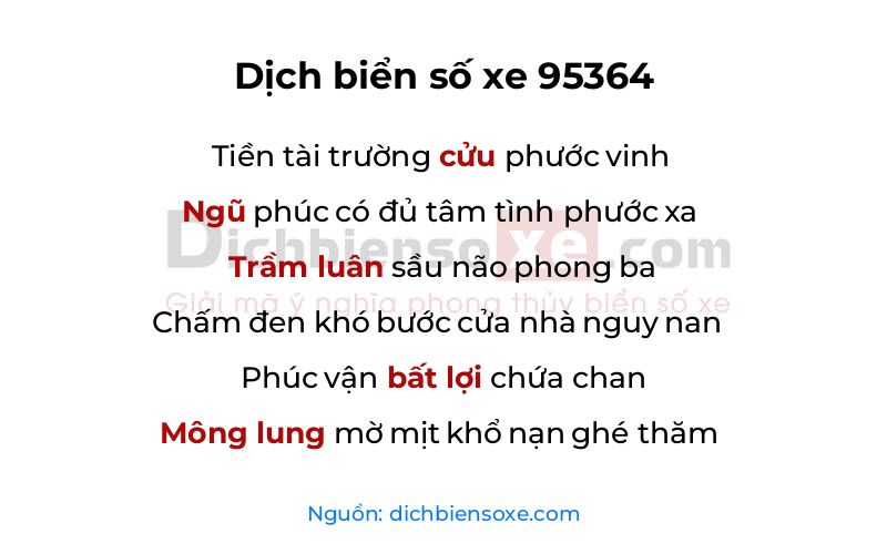Dịch thơ biển số 95364