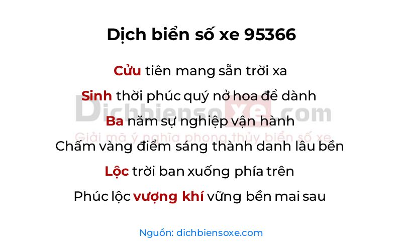 Dịch thơ biển số 95366