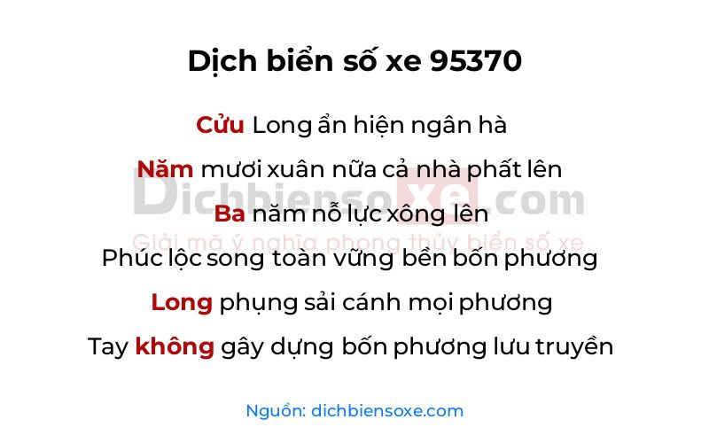 Dịch thơ biển số 95370