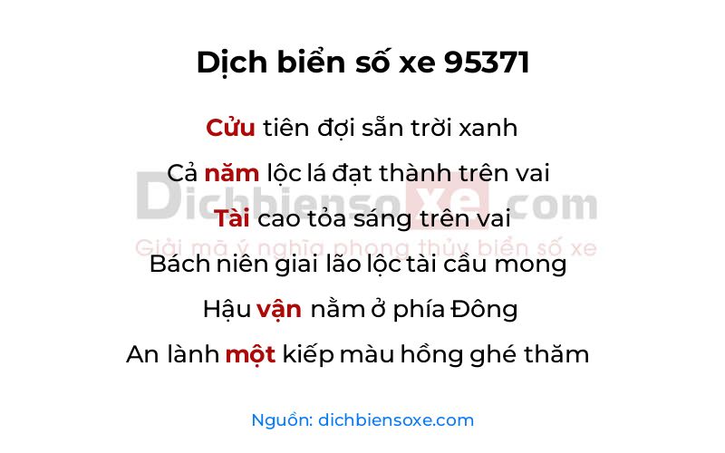 Dịch thơ biển số 95371