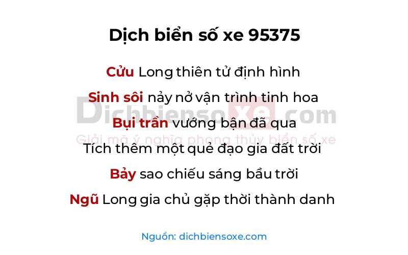 Dịch thơ biển số 95375