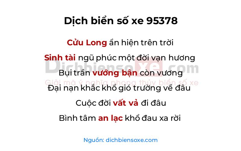 Dịch thơ biển số 95378