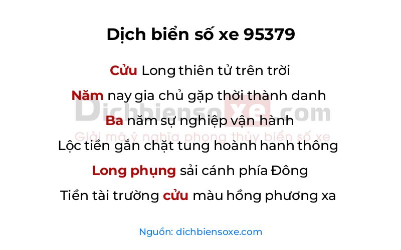Dịch thơ biển số 95379