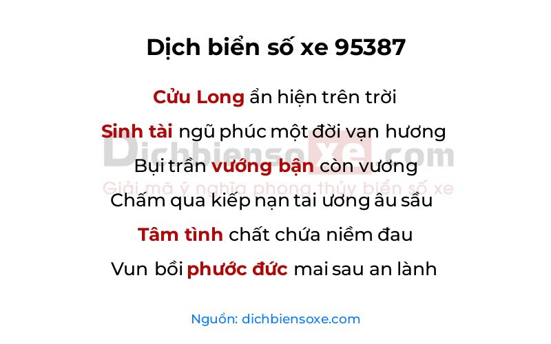 Dịch thơ biển số 95387