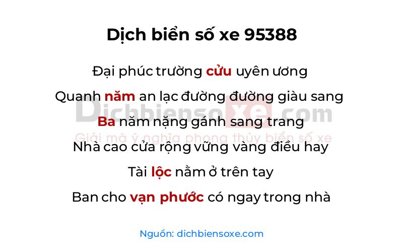 Dịch thơ biển số 95388