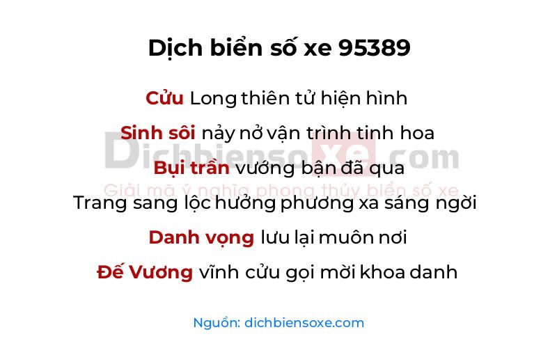 Dịch thơ biển số 95389