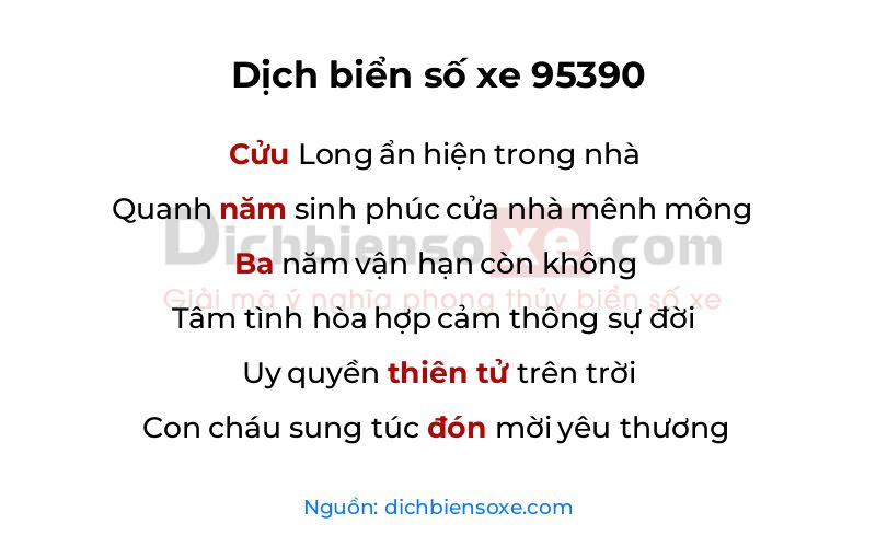 Dịch thơ biển số 95390