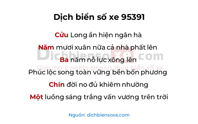 Dịch thơ biển số 95391