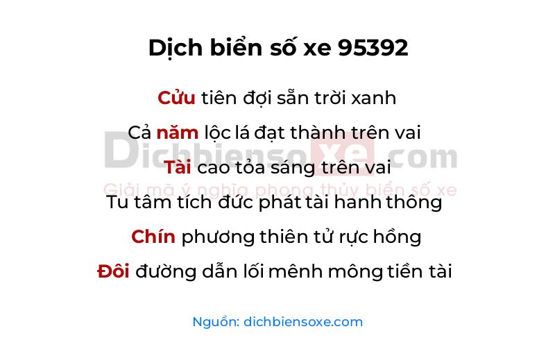 Dịch thơ biển số 95392