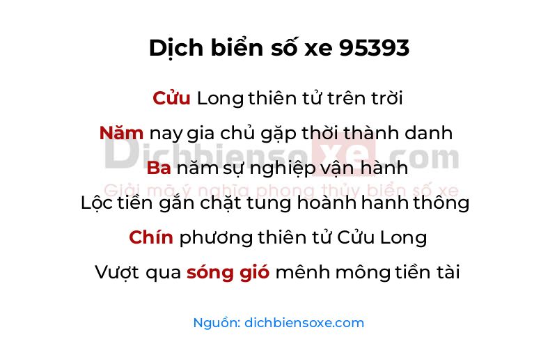 Dịch thơ biển số 95393