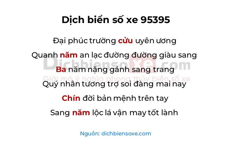 Dịch thơ biển số 95395
