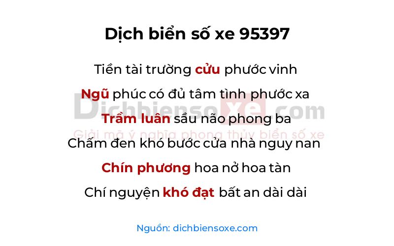 Dịch thơ biển số 95397