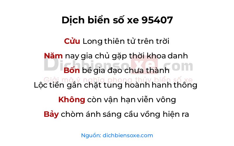 Dịch thơ biển số 95407