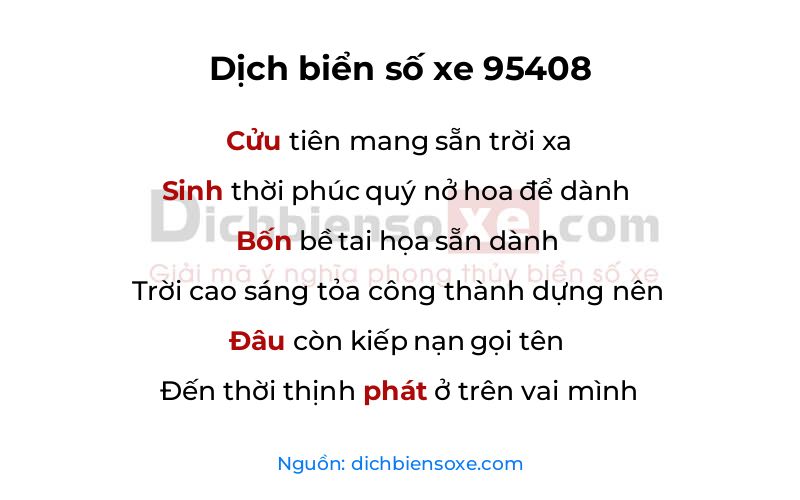 Dịch thơ biển số 95408