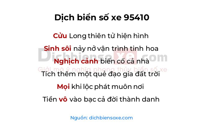 Dịch thơ biển số 95410