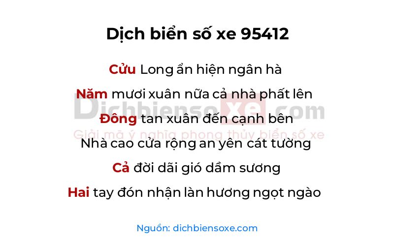 Dịch thơ biển số 95412