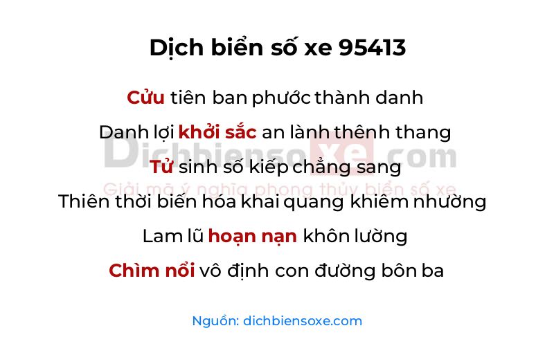 Dịch thơ biển số 95413