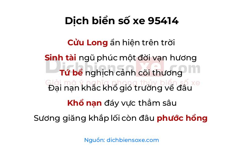 Dịch thơ biển số 95414