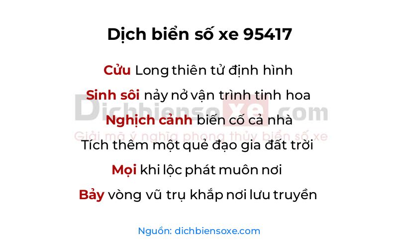 Dịch thơ biển số 95417