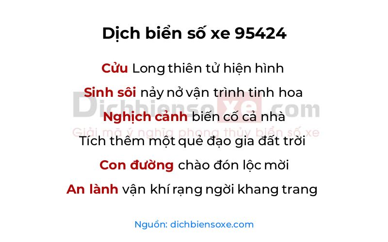 Dịch thơ biển số 95424