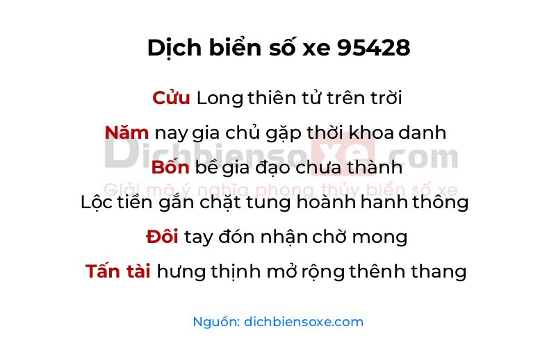 Dịch thơ biển số 95428