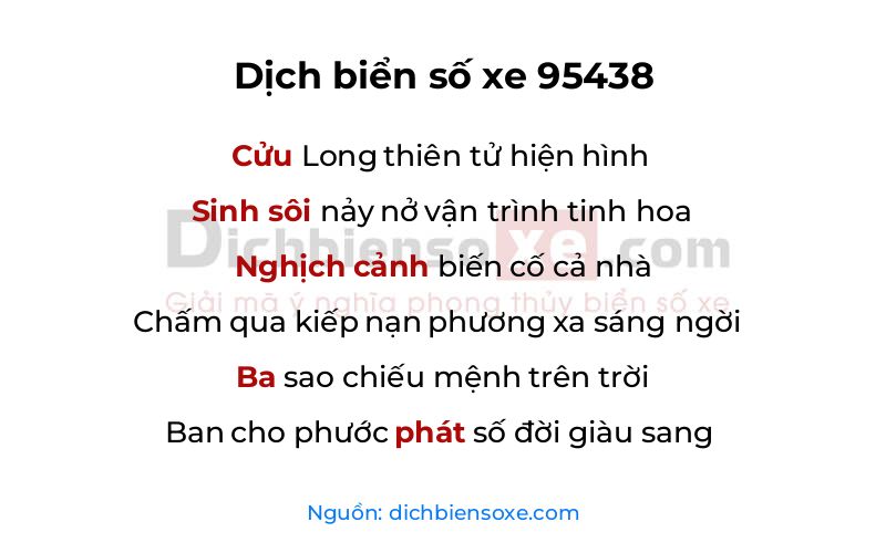 Dịch thơ biển số 95438