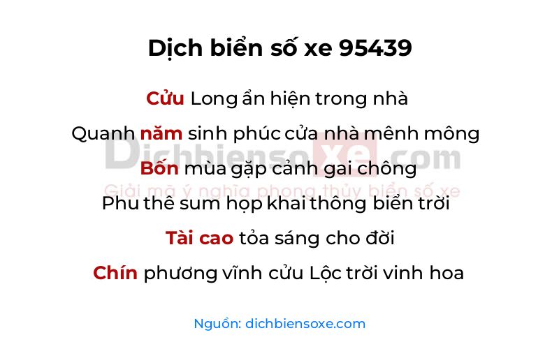 Dịch thơ biển số 95439