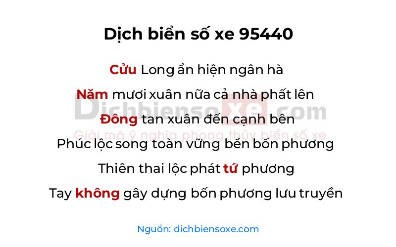 Dịch thơ biển số 95440