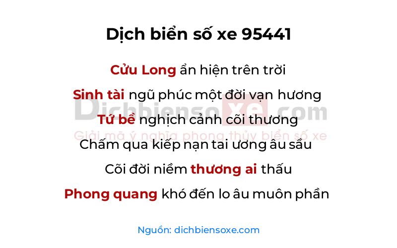 Dịch thơ biển số 95441
