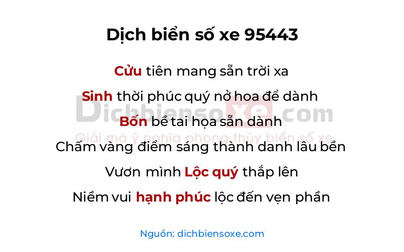 Dịch thơ biển số 95443