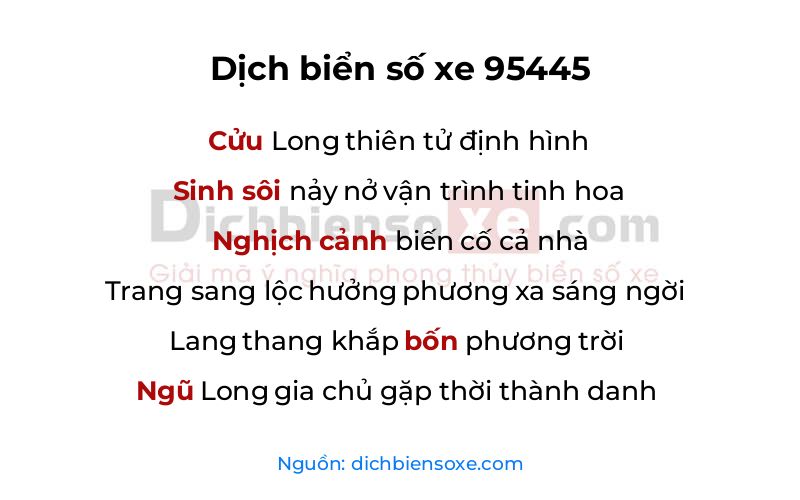 Dịch thơ biển số 95445