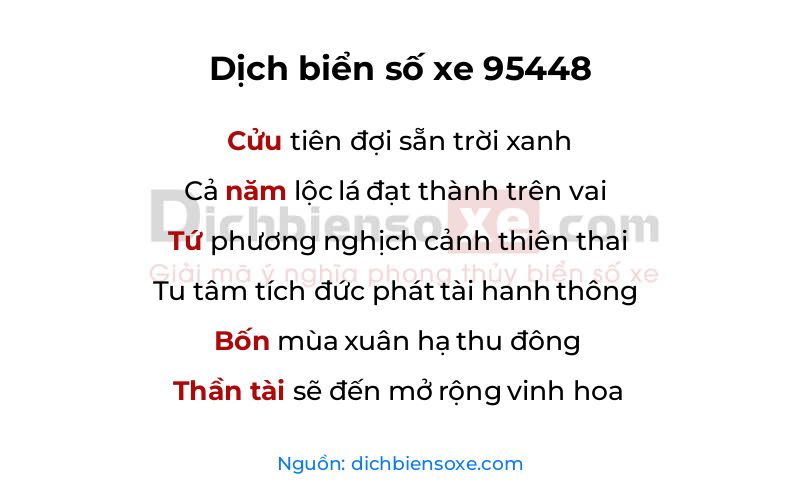 Dịch thơ biển số 95448