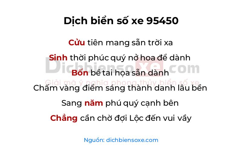 Dịch thơ biển số 95450