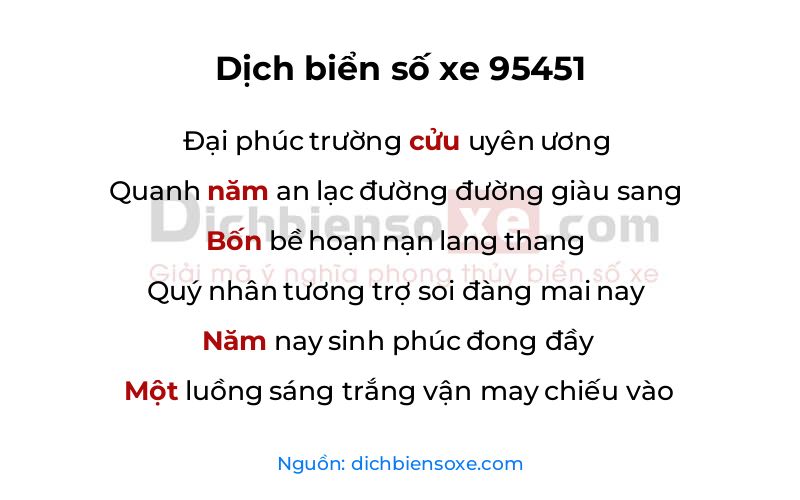 Dịch thơ biển số 95451