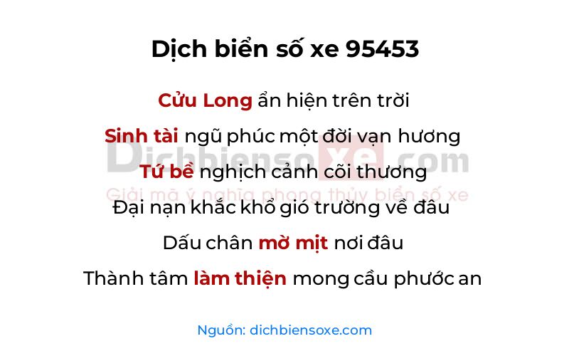 Dịch thơ biển số 95453